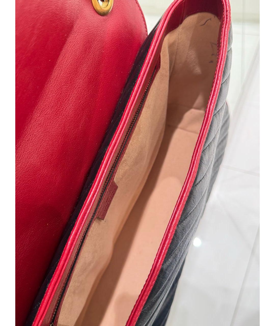 GUCCI Черная кожаная сумка через плечо, фото 4