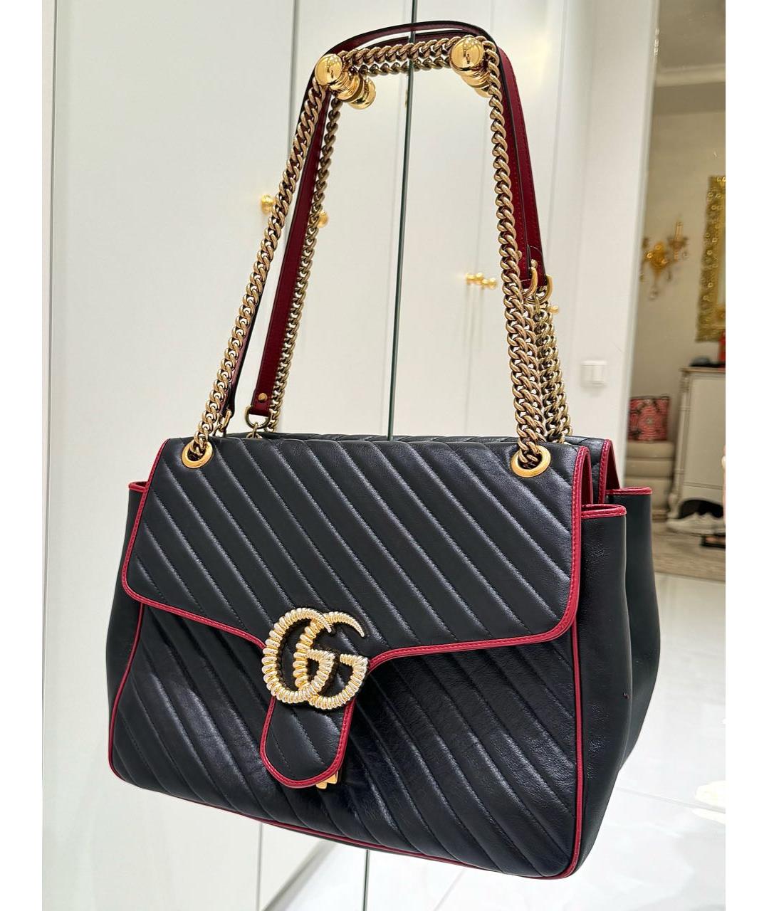 GUCCI Черная кожаная сумка через плечо, фото 8