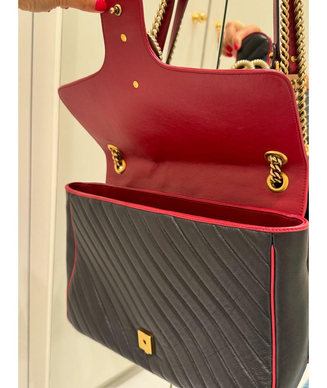 GUCCI Черная кожаная сумка через плечо, фото 3