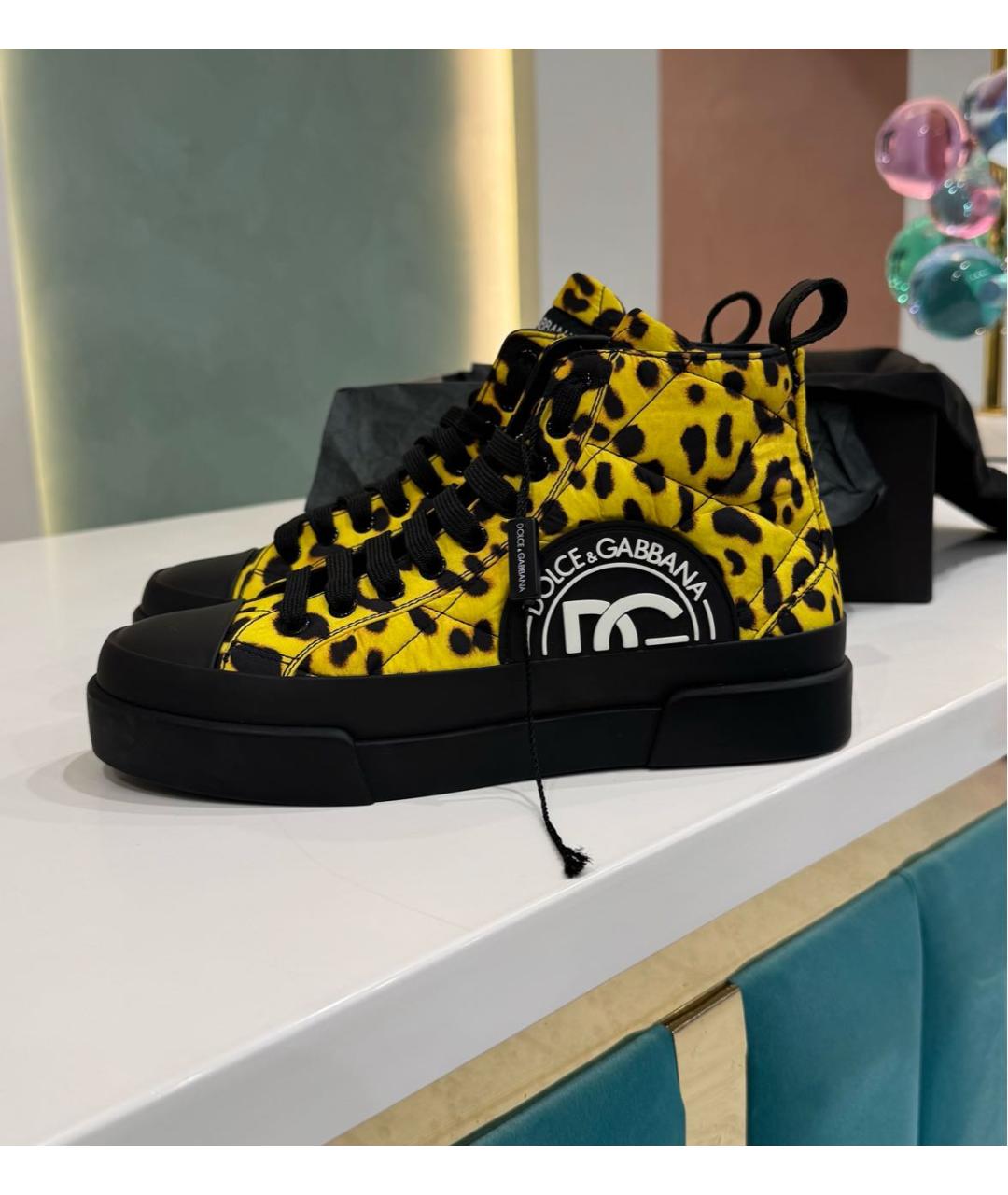 DOLCE&GABBANA Желтые кеды, фото 4