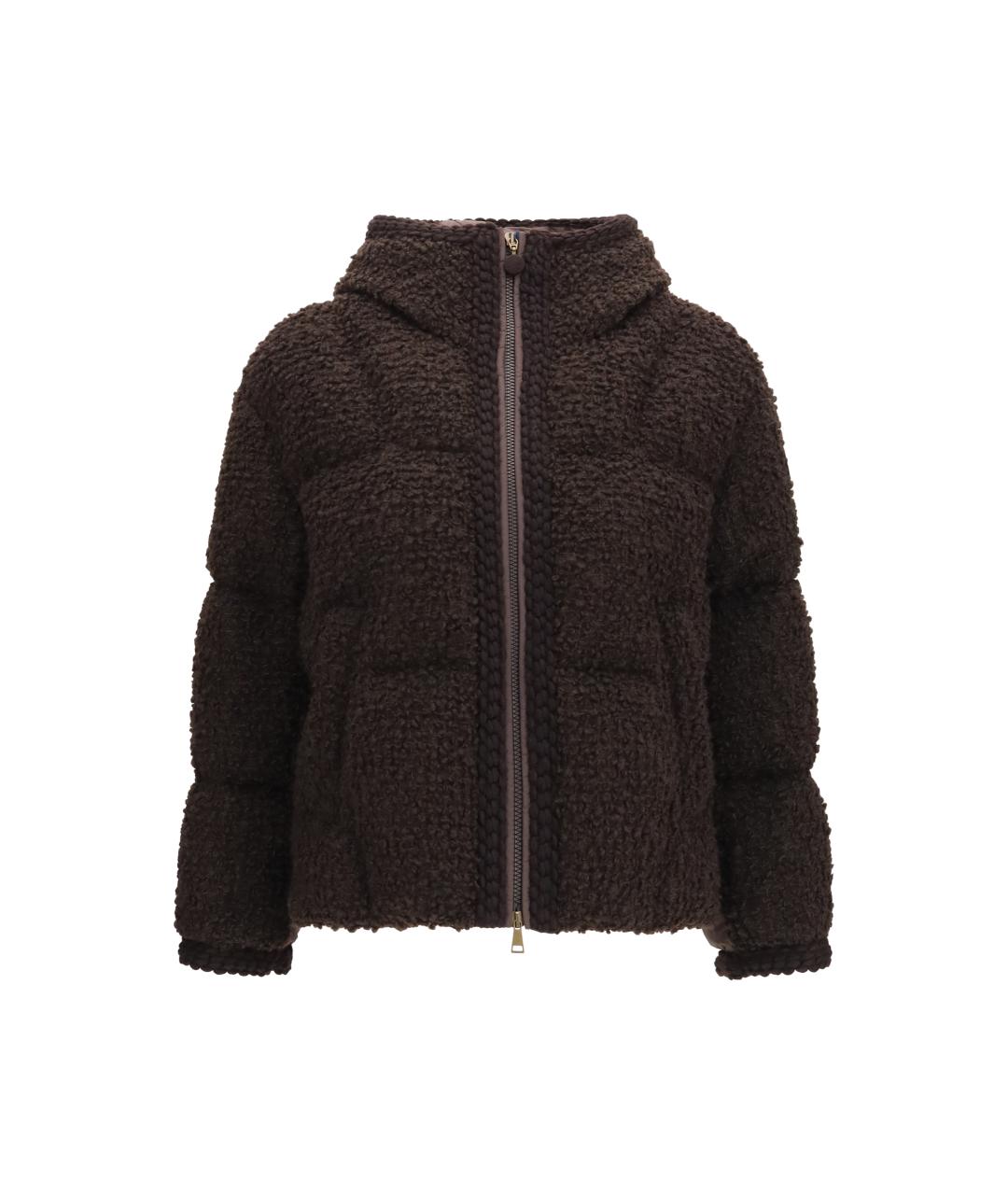 MONCLER Коричневая шерстяная куртка, фото 4