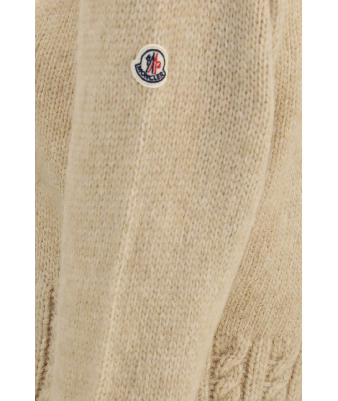 MONCLER Бежевый шерстяной джемпер / свитер, фото 3