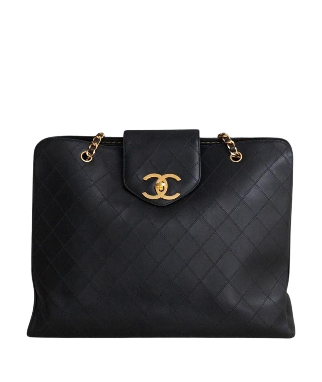 CHANEL Черная кожаная сумка тоут, фото 1