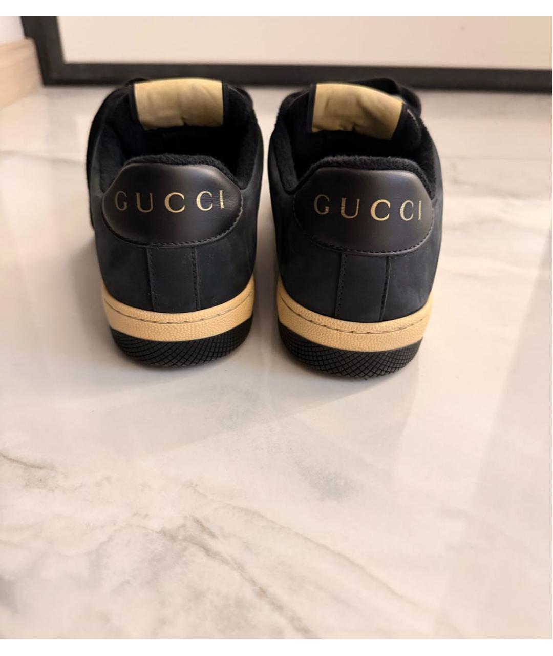 GUCCI Черные замшевые кроссовки, фото 5