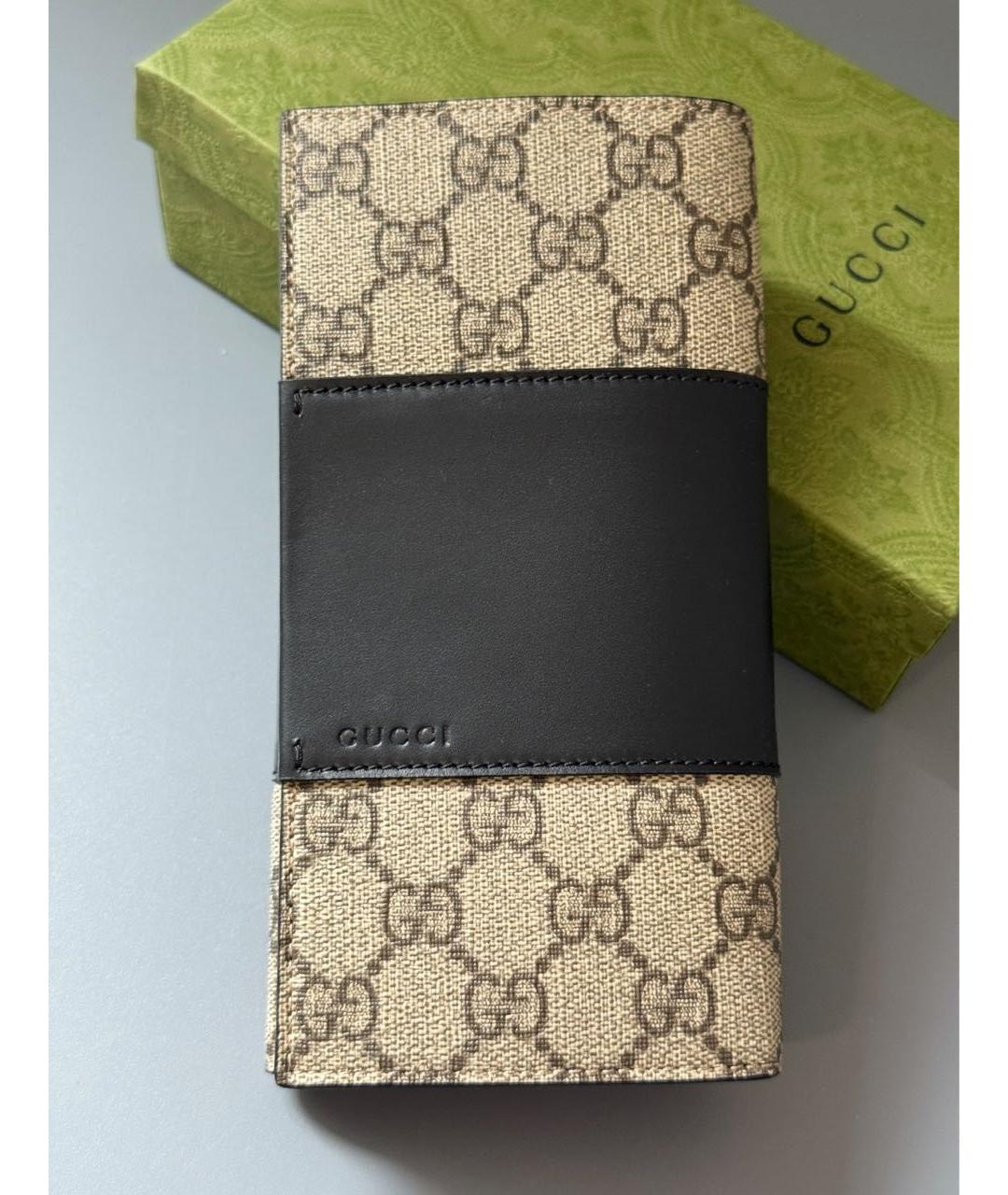 GUCCI Бежевый кожаный кошелек, фото 8