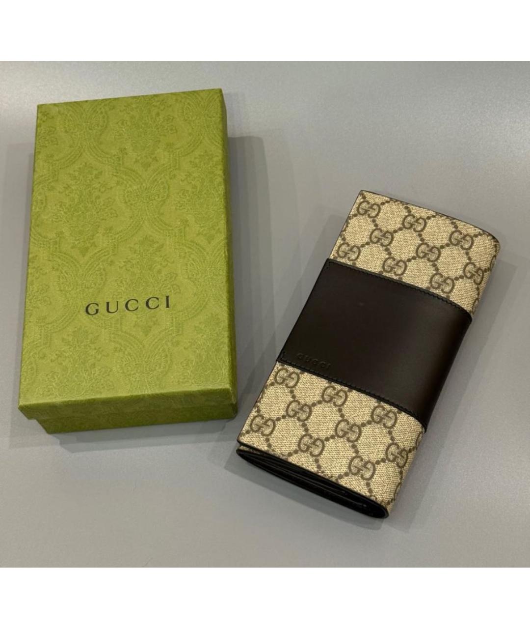 GUCCI Бежевый кожаный кошелек, фото 2