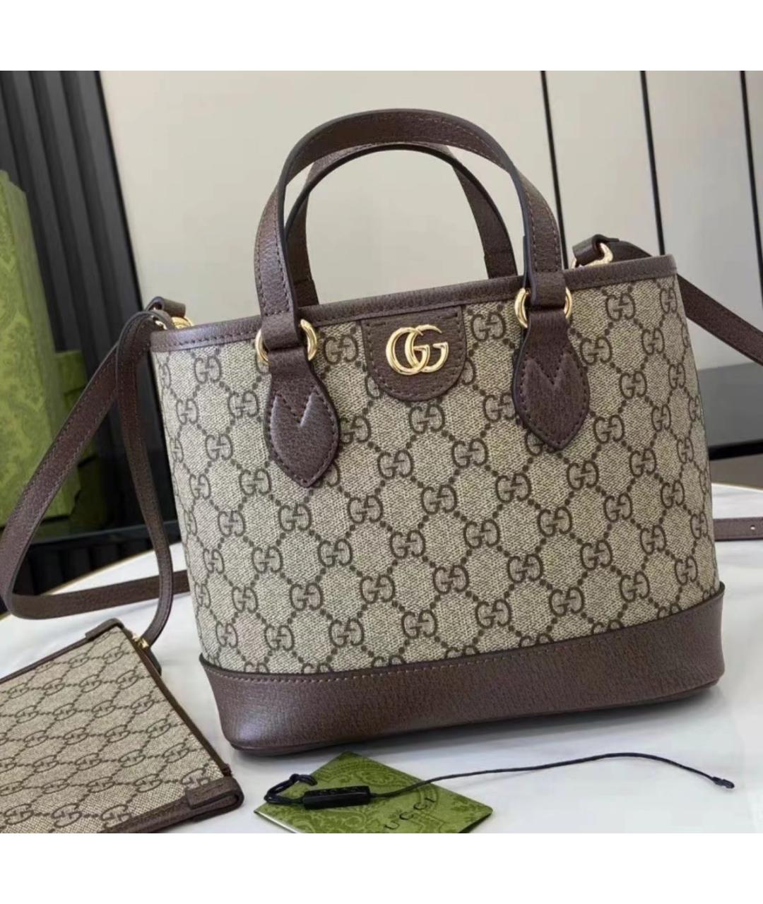 GUCCI Бежевая кожаная сумка через плечо, фото 8