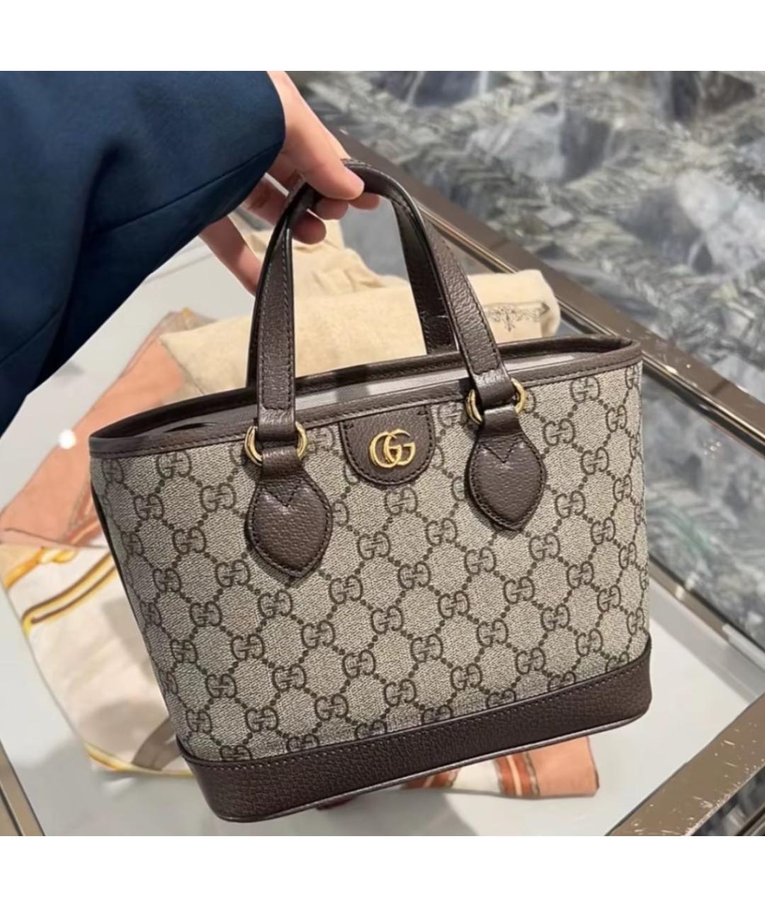 GUCCI Бежевая кожаная сумка через плечо, фото 7
