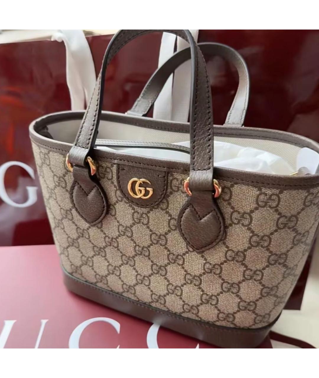 GUCCI Бежевая кожаная сумка через плечо, фото 5