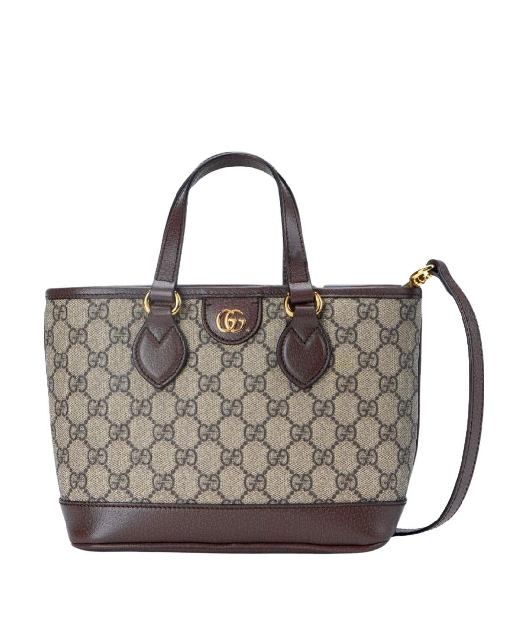 GUCCI Бежевая кожаная сумка через плечо, фото 1