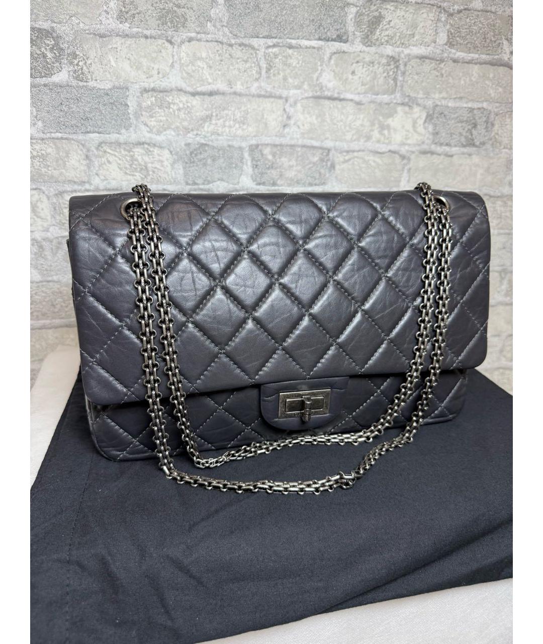 CHANEL Серая кожаная сумка на плечо, фото 4
