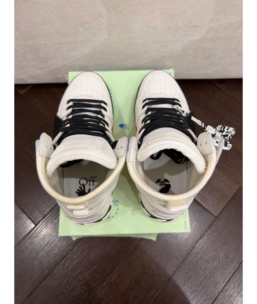 OFF-WHITE Белые кожаные низкие кроссовки / кеды, фото 2