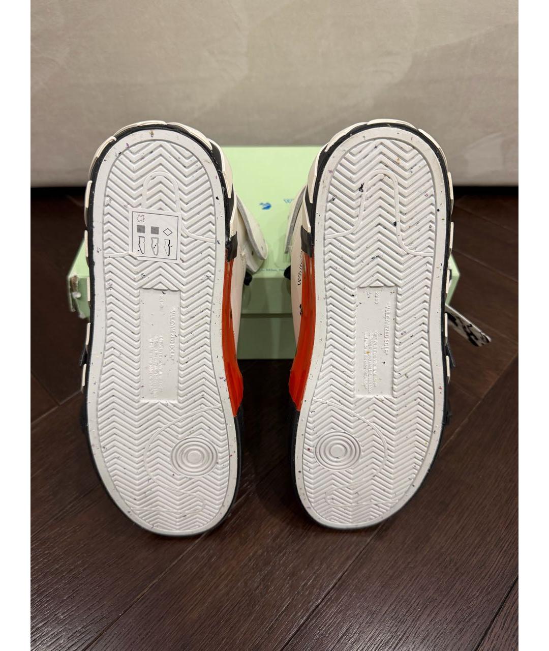 OFF-WHITE Белые кожаные низкие кроссовки / кеды, фото 5