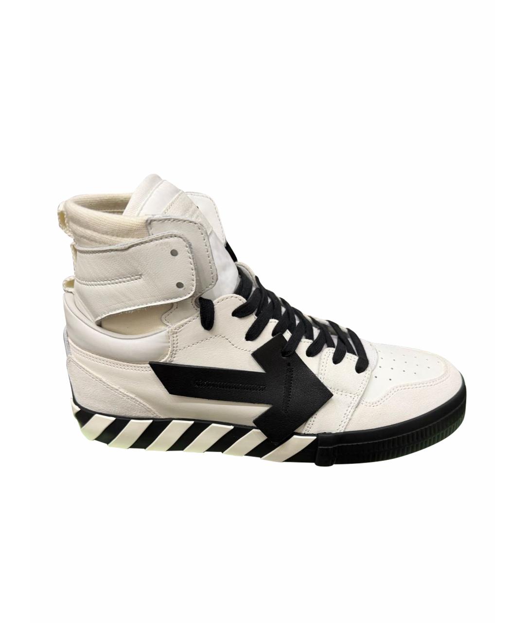 OFF-WHITE Белые кожаные низкие кроссовки / кеды, фото 1