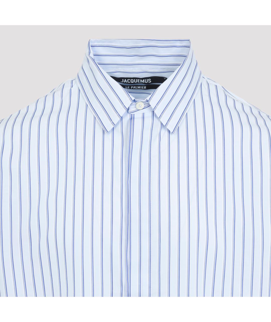 JACQUEMUS Голубая хлопковая кэжуал рубашка, фото 3