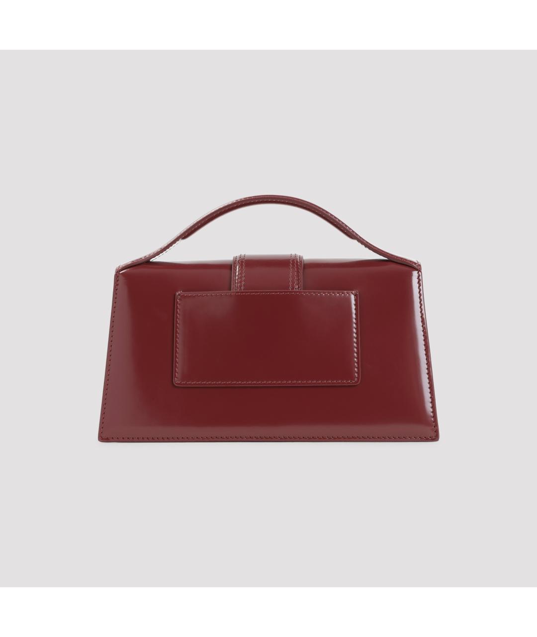 JACQUEMUS Бордовая кожаная сумка с короткими ручками, фото 2