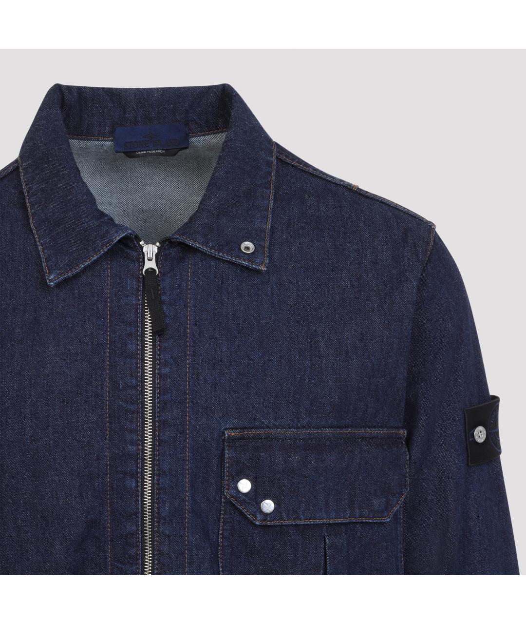 STONE ISLAND Темно-синяя хлопковая кэжуал рубашка, фото 3