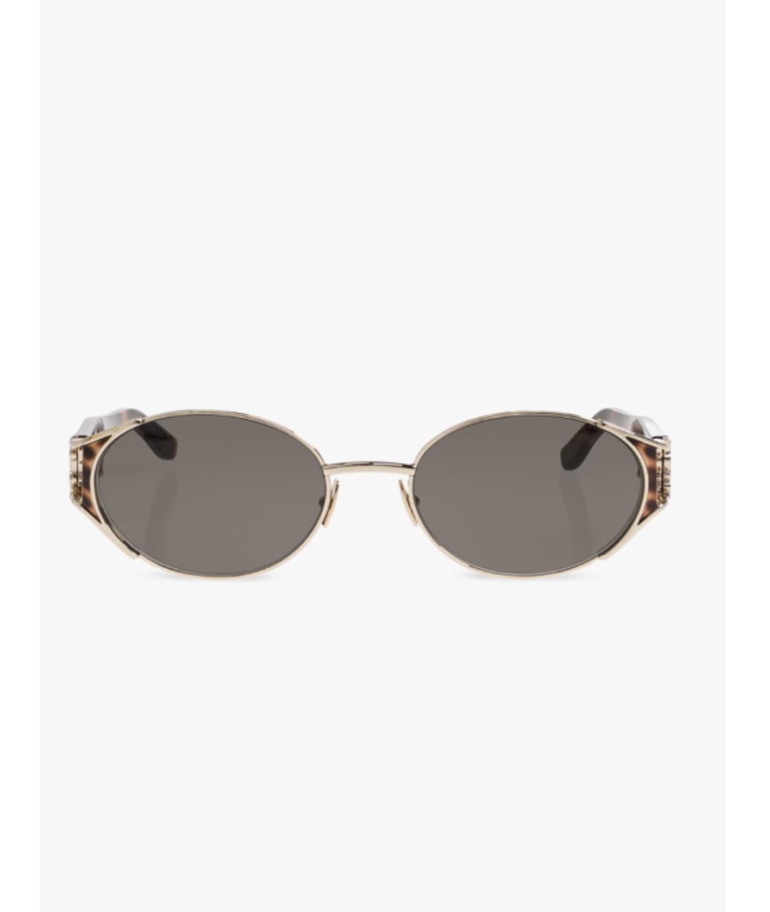 SAINT LAURENT Золотые металлические солнцезащитные очки, фото 4