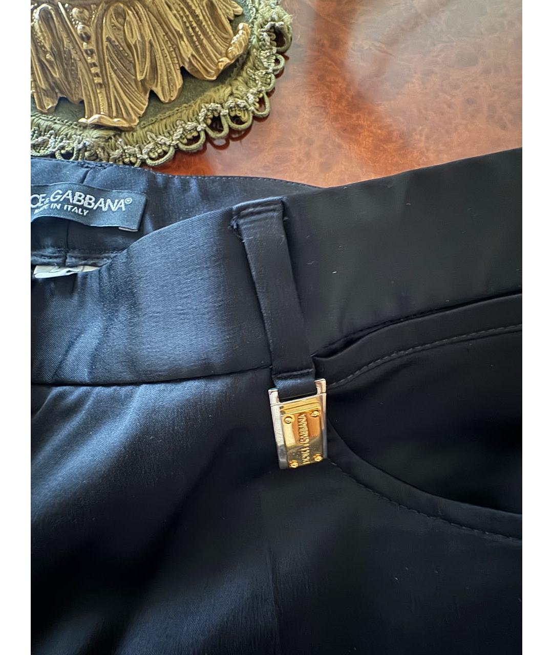 DOLCE&GABBANA Антрацитовые шерстяные брюки широкие, фото 4