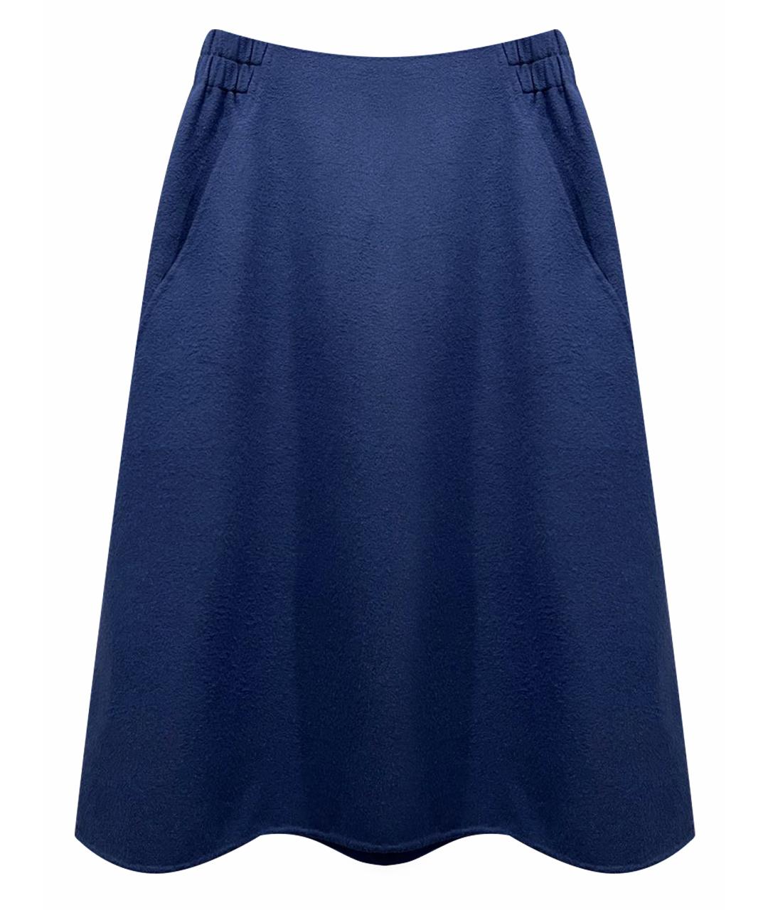 HUGO BOSS Синяя шерстяная юбка миди, фото 1