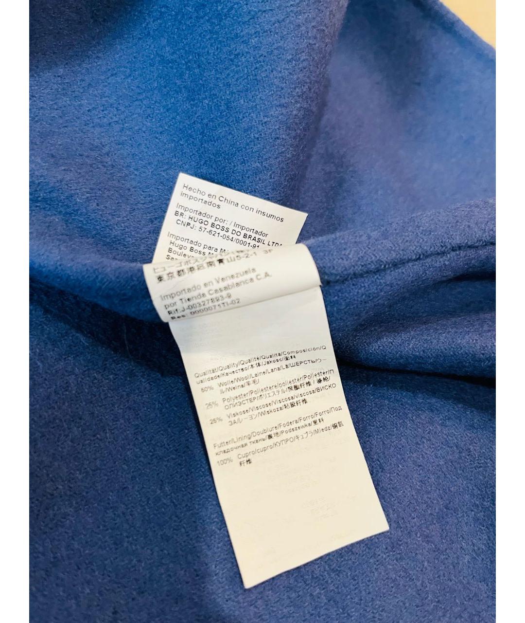 HUGO BOSS Синяя шерстяная юбка миди, фото 7