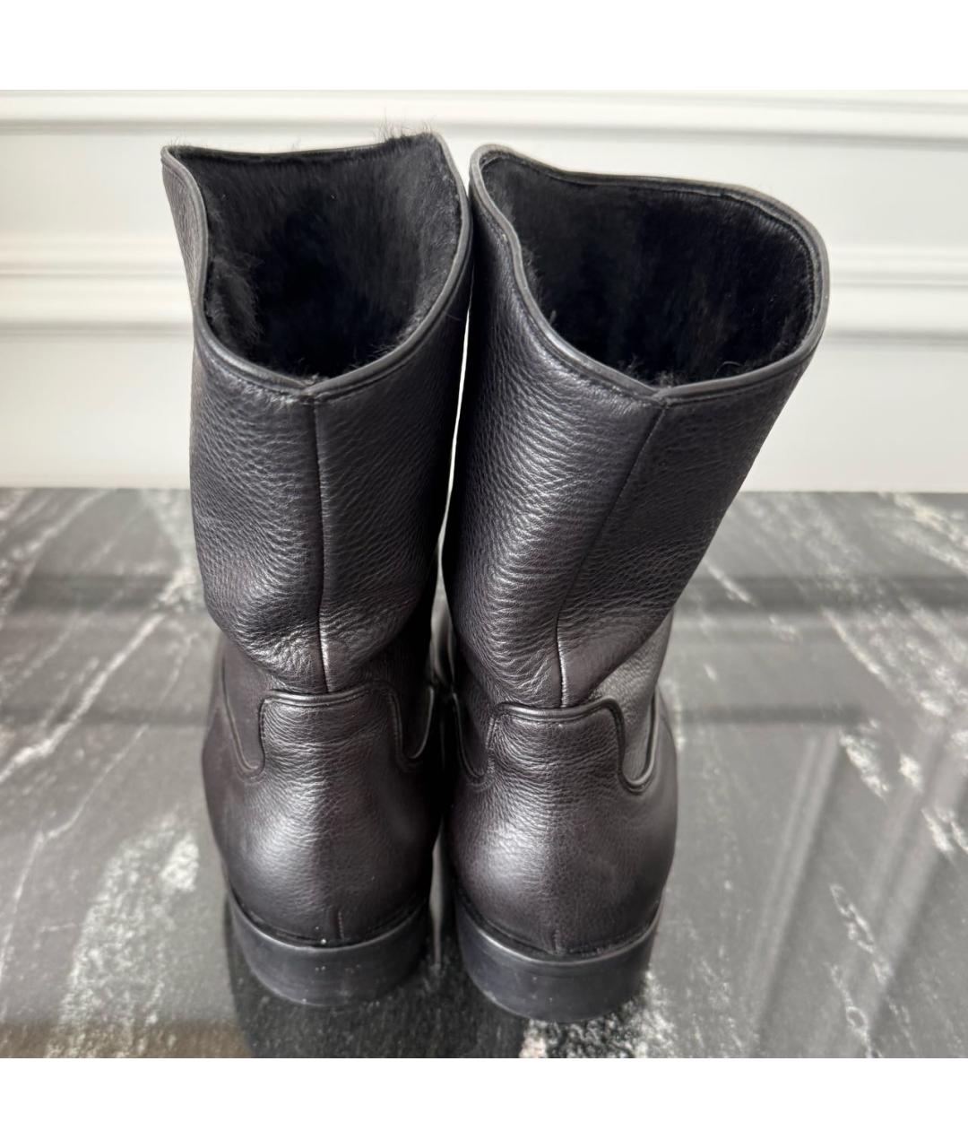 GIANVITO ROSSI Черные кожаные сапоги, фото 3