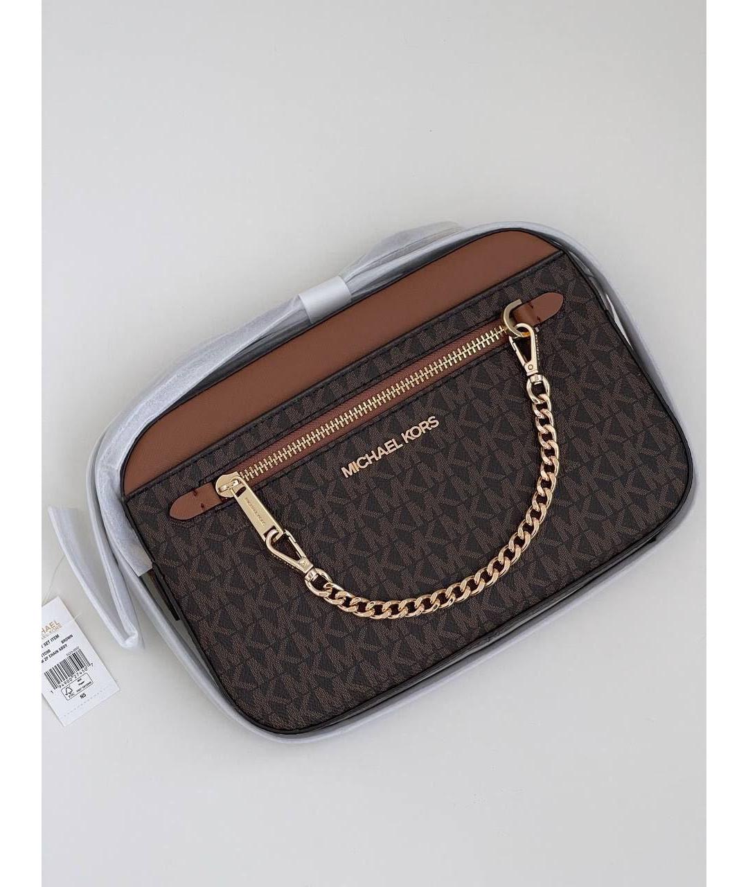 MICHAEL KORS Коричневая сумка через плечо из канвы, фото 2
