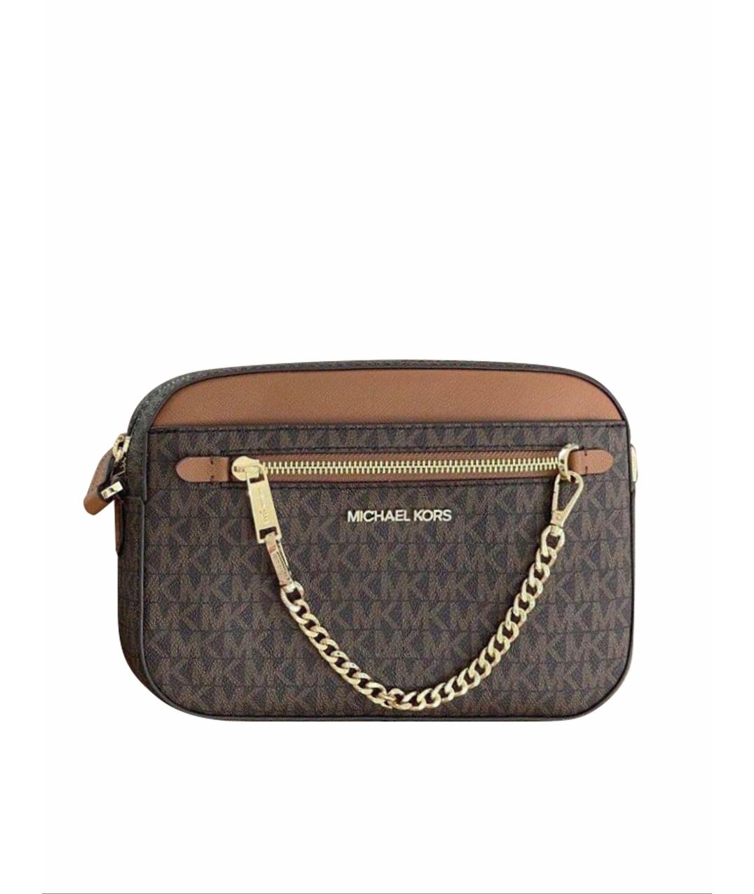 MICHAEL KORS Коричневая сумка через плечо из канвы, фото 1