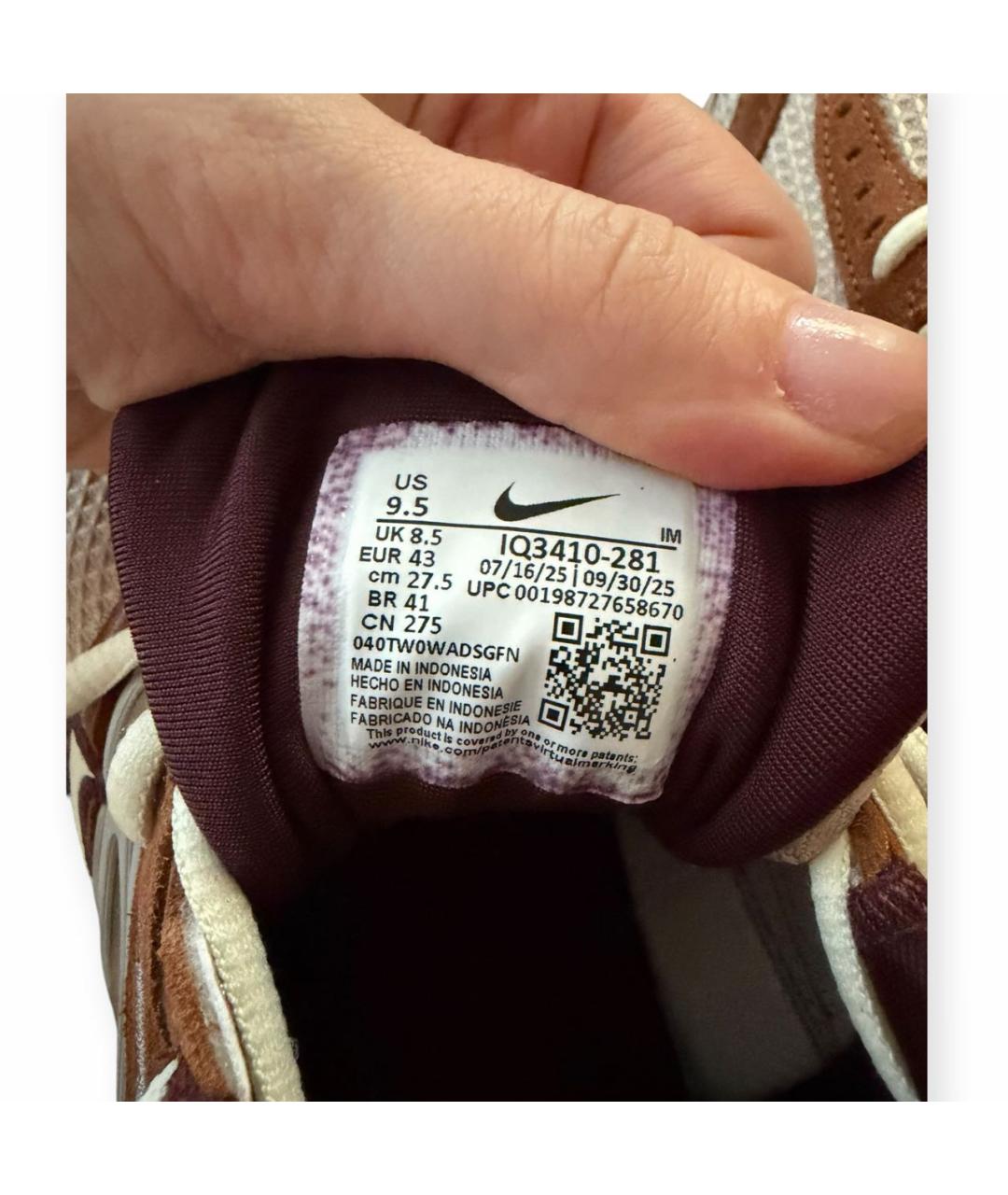 NIKE Коричневые текстильные низкие кроссовки / кеды, фото 7