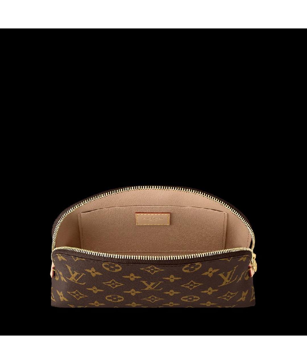 LOUIS VUITTON Коричневая косметичка из канвы, фото 4