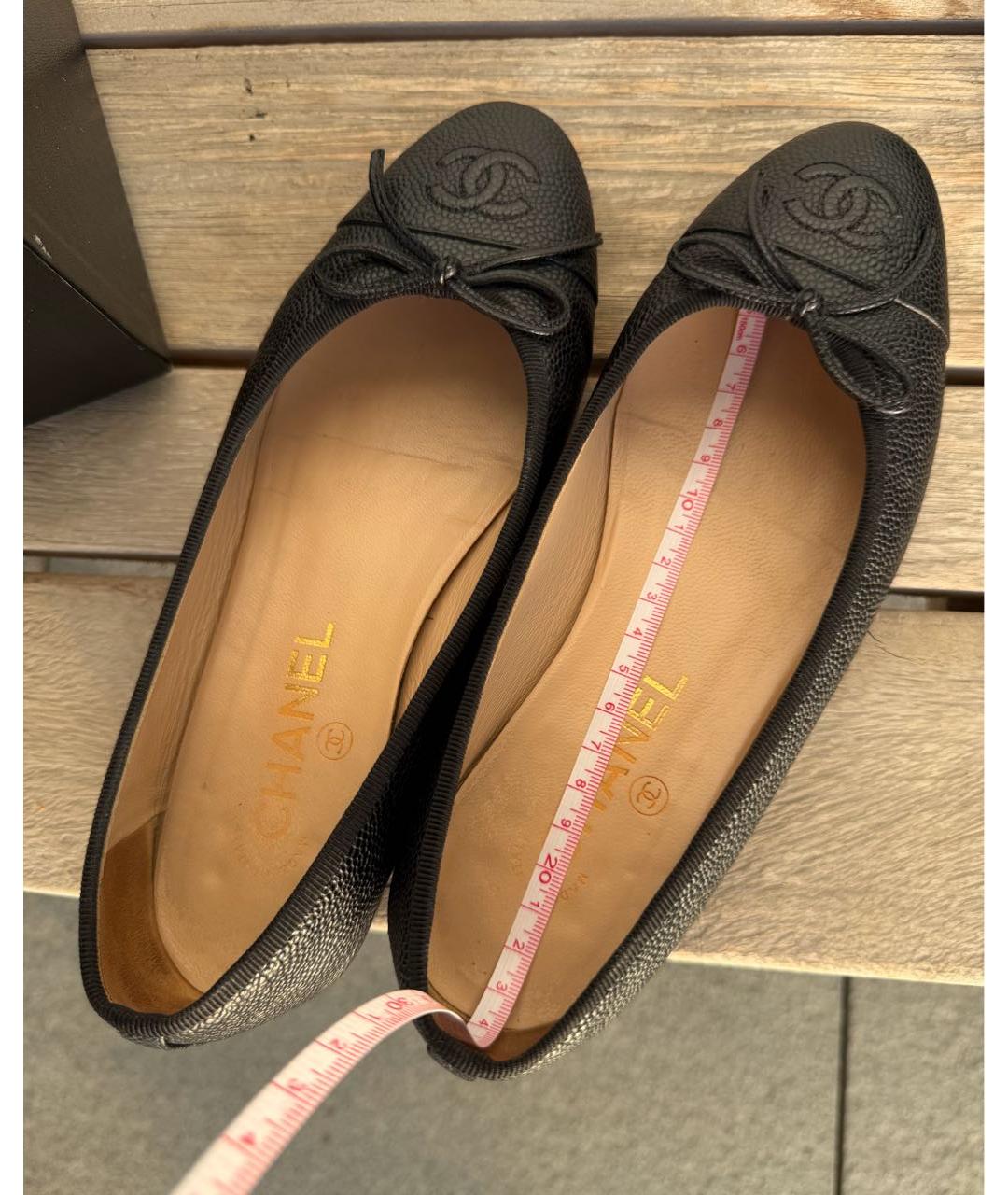 CHANEL Черные кожаные балетки, фото 8