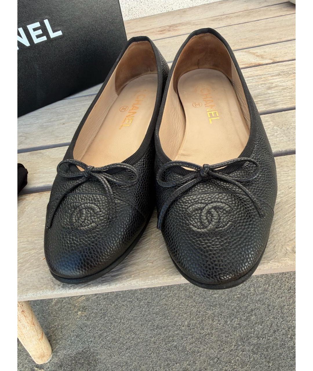 CHANEL Черные кожаные балетки, фото 7