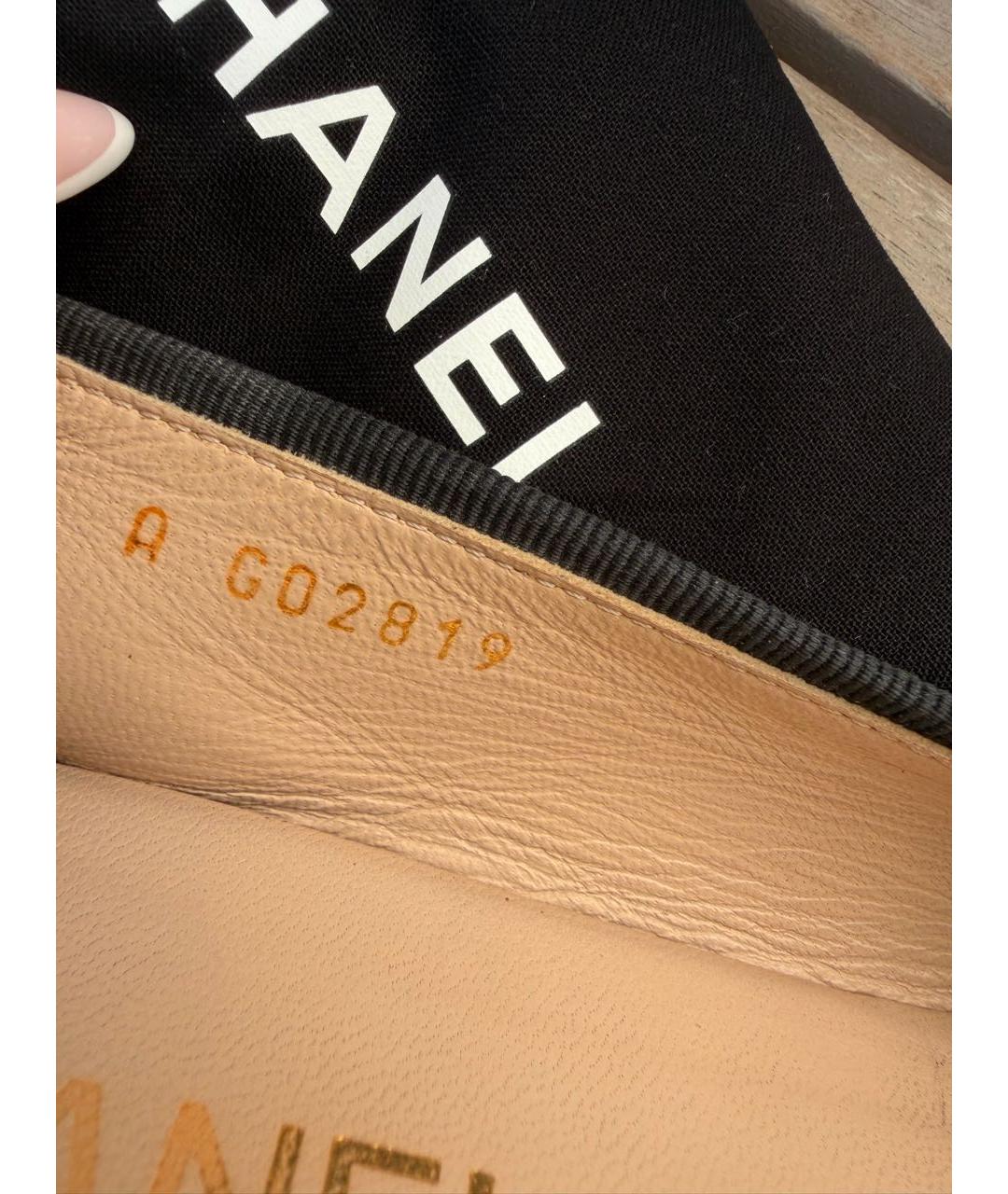 CHANEL Черные кожаные балетки, фото 5