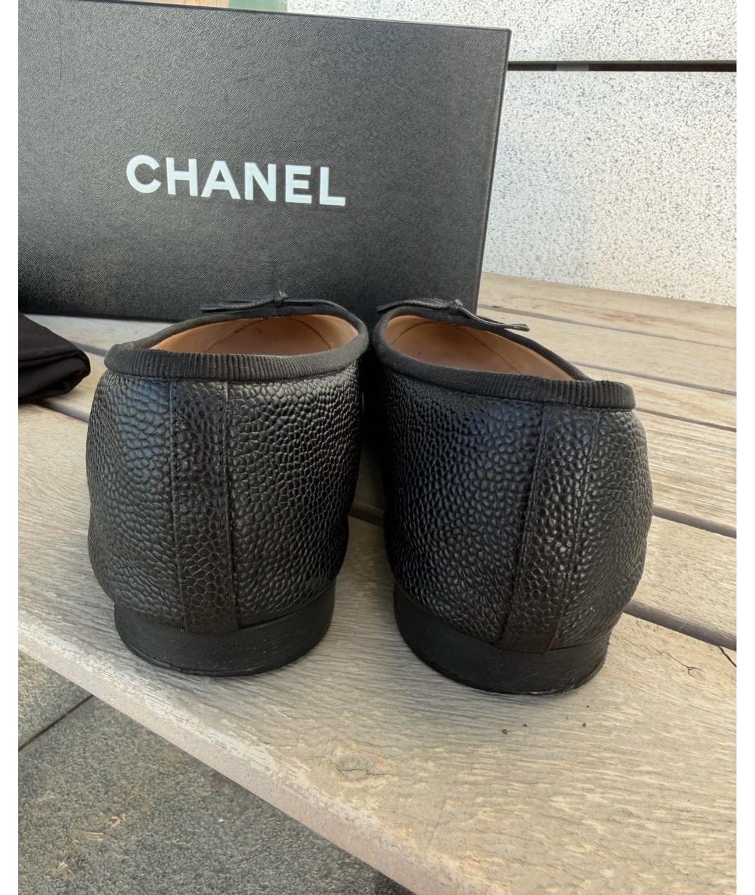 CHANEL Черные кожаные балетки, фото 4