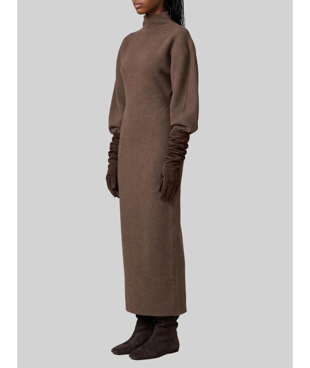 MAX MARA Коричневое шерстяное повседневное платье, фото 2