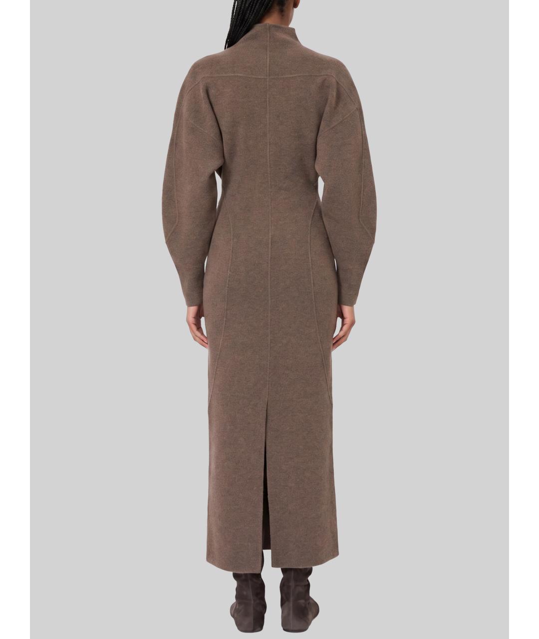 MAX MARA Коричневое шерстяное повседневное платье, фото 3