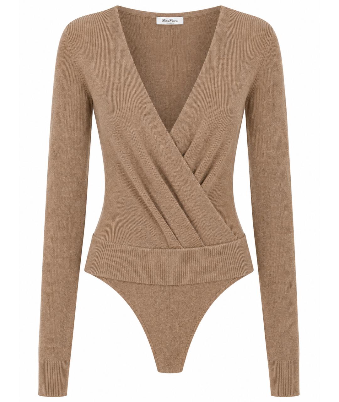 MAX MARA Бежевое кашемировое боди, фото 1