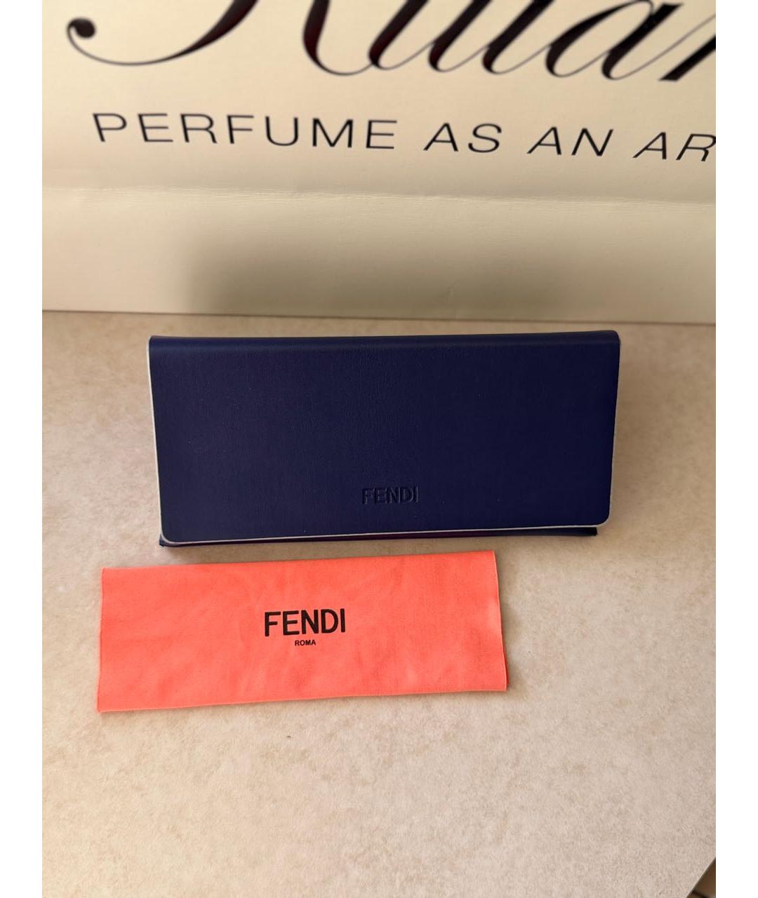 FENDI Коричневые пластиковые солнцезащитные очки, фото 4