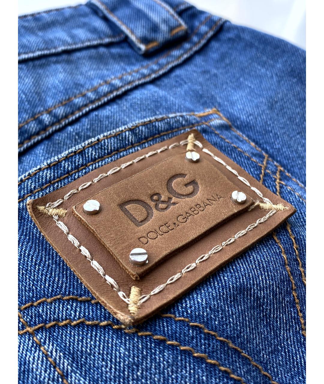 DOLCE&GABBANA Синяя деним юбка мини, фото 5