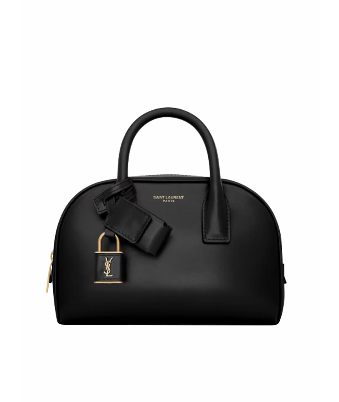 SAINT LAURENT Черная кожаная сумка с короткими ручками, фото 1