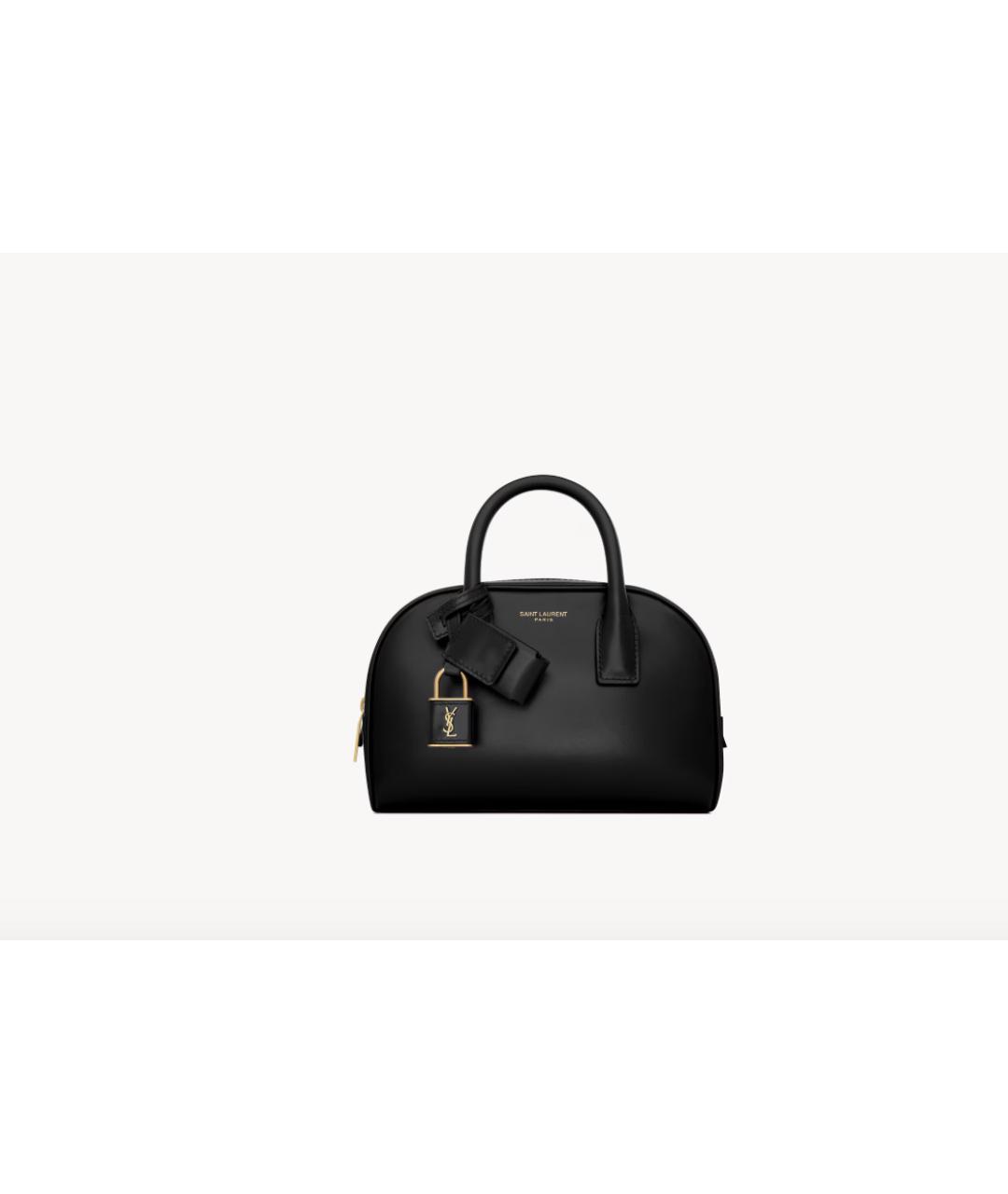 SAINT LAURENT Черная кожаная сумка с короткими ручками, фото 5
