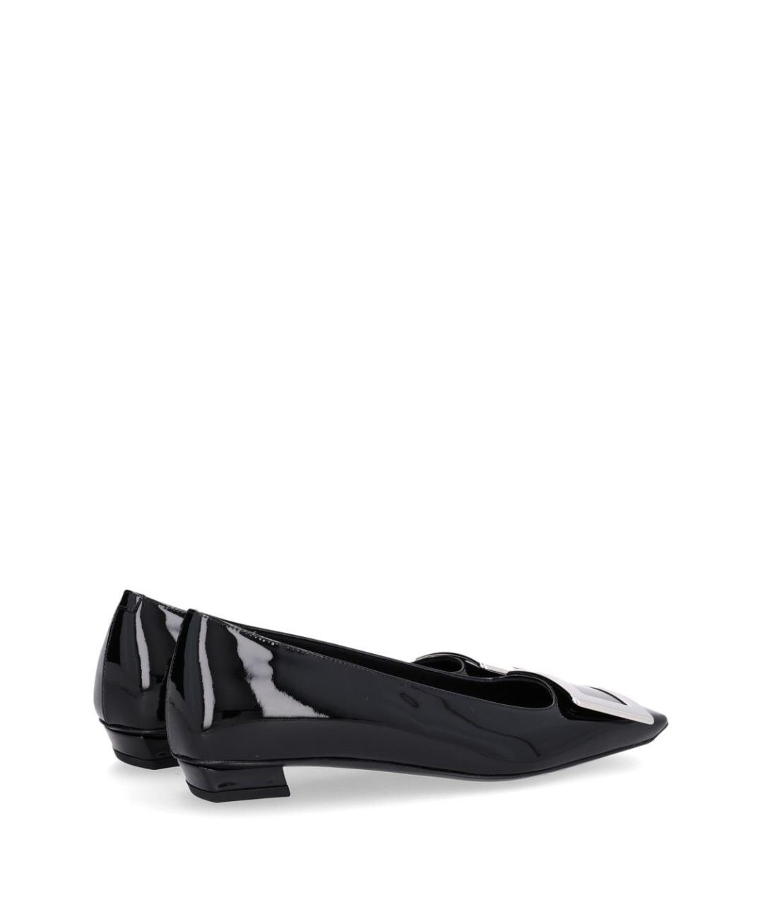 ROGER VIVIER Черные кожаные балетки, фото 3