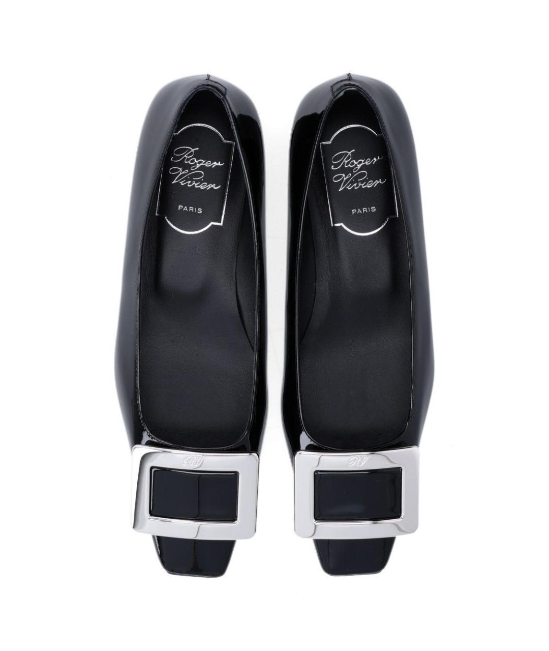 ROGER VIVIER Черные кожаные балетки, фото 4