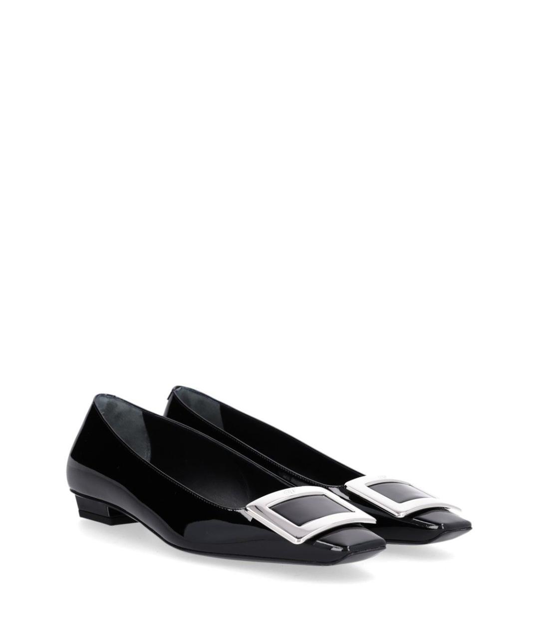 ROGER VIVIER Черные кожаные балетки, фото 2
