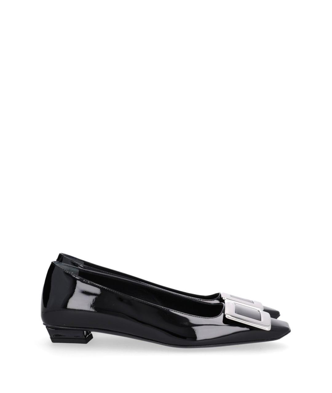 ROGER VIVIER Черные кожаные балетки, фото 1