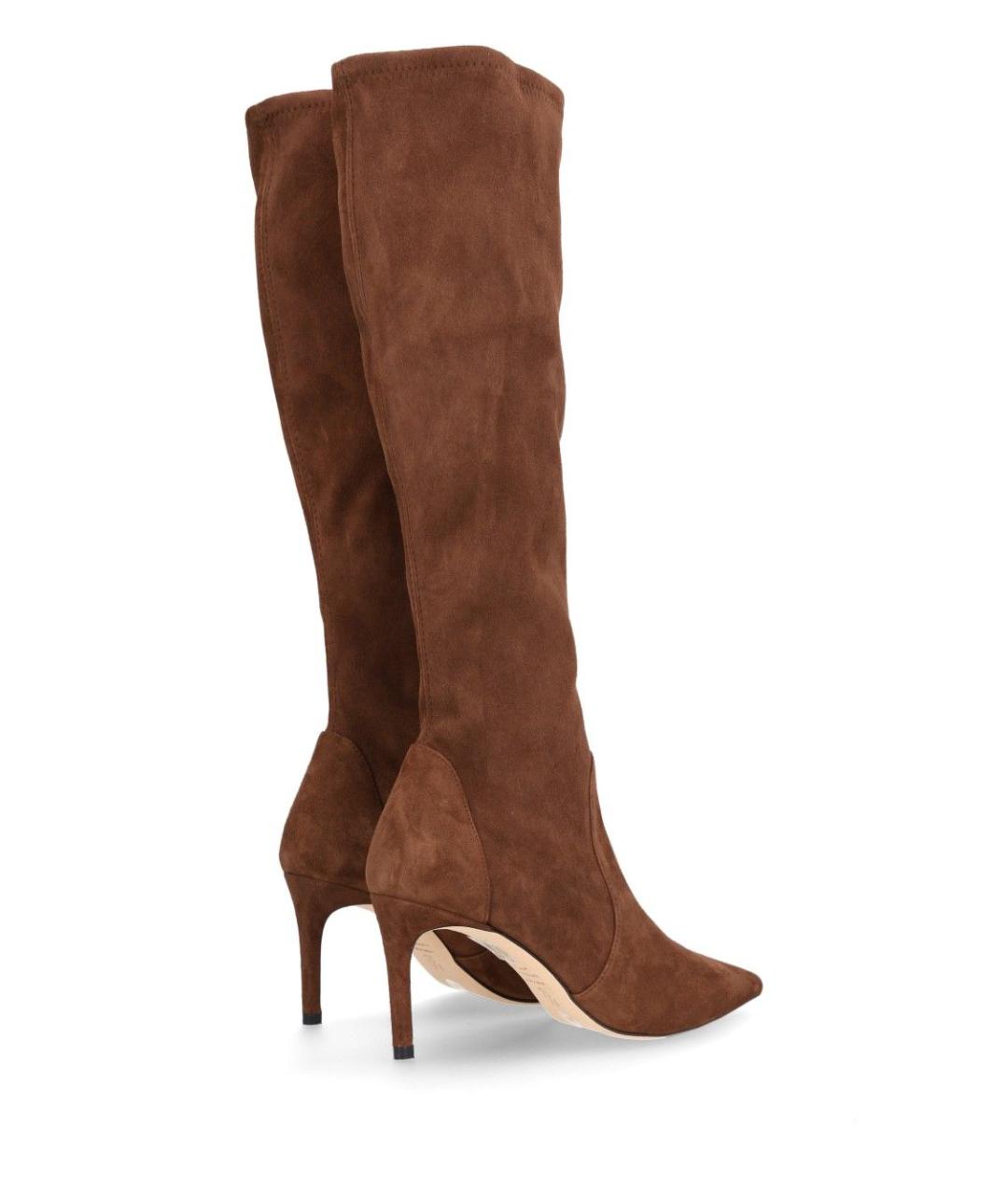 STUART WEITZMAN Коричневые замшевые сапоги, фото 3