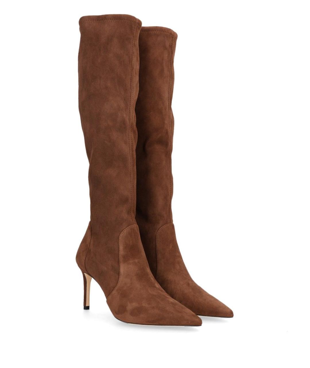 STUART WEITZMAN Коричневые замшевые сапоги, фото 2