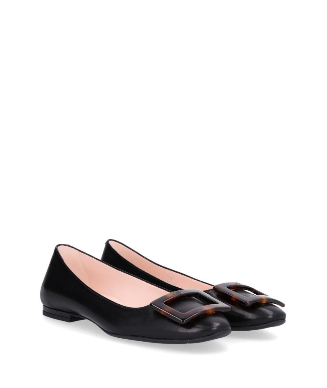 ROGER VIVIER Черные кожаные балетки, фото 2