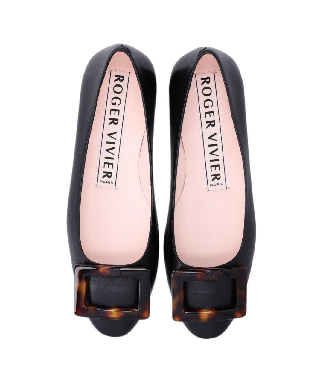 ROGER VIVIER Черные кожаные балетки, фото 4