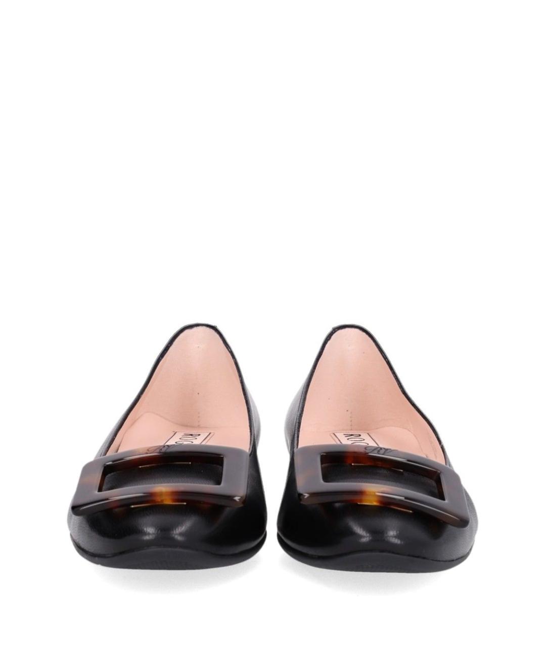 ROGER VIVIER Черные кожаные балетки, фото 5